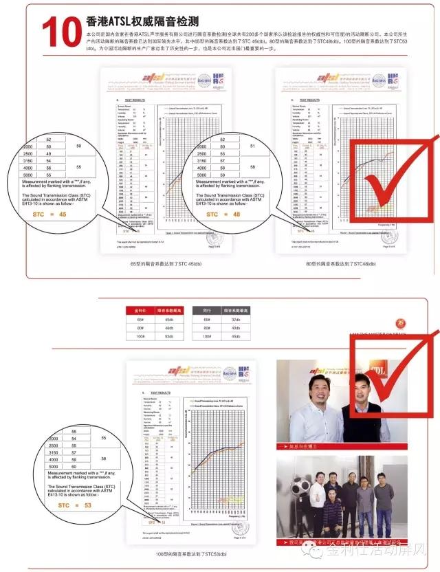 活动隔断声学隔音证书